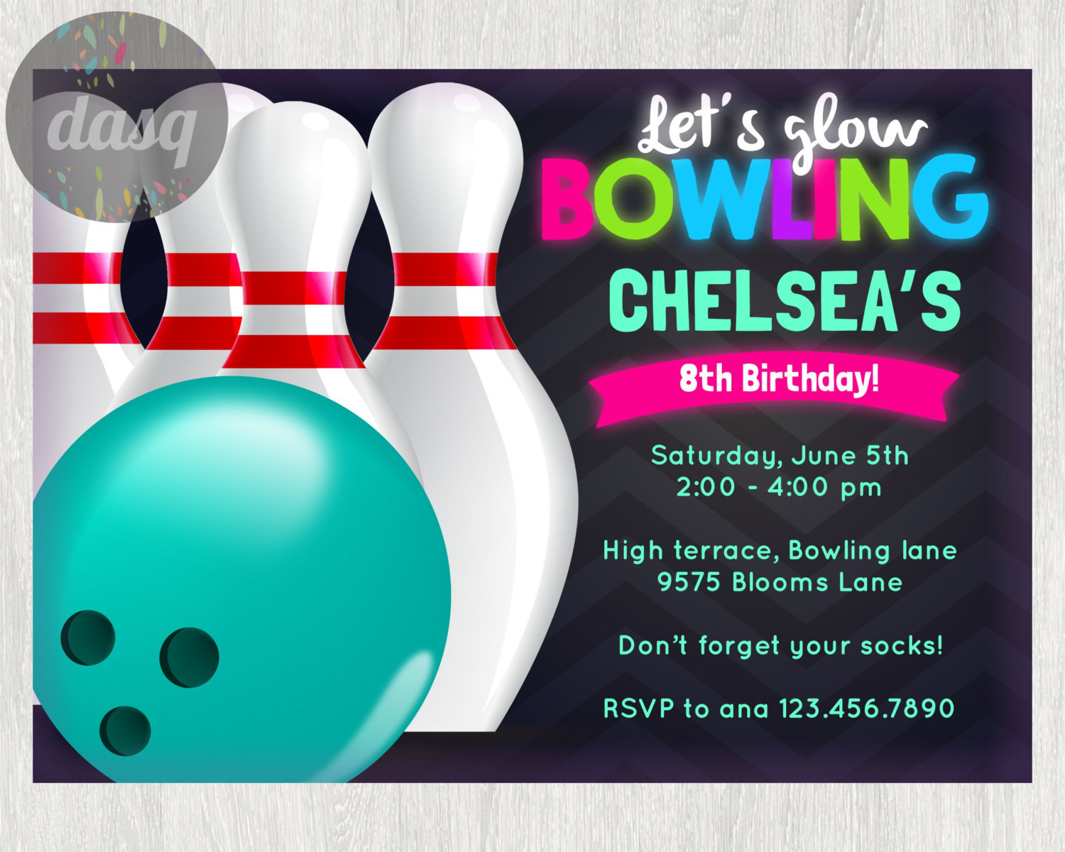 Free Printable Bowling Birthday Invitation Templates