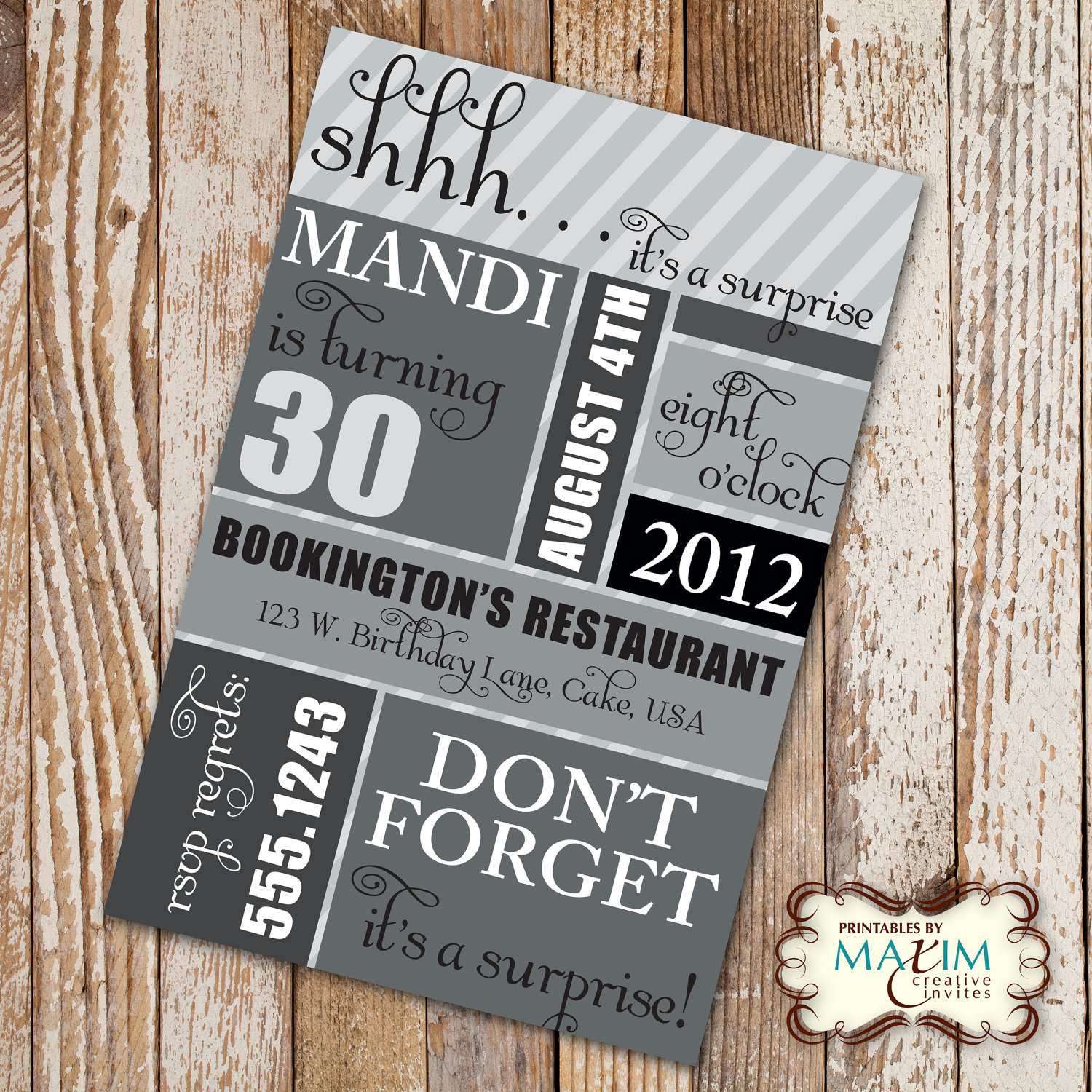 30th Surprise Birthday Party Invitation Template Free