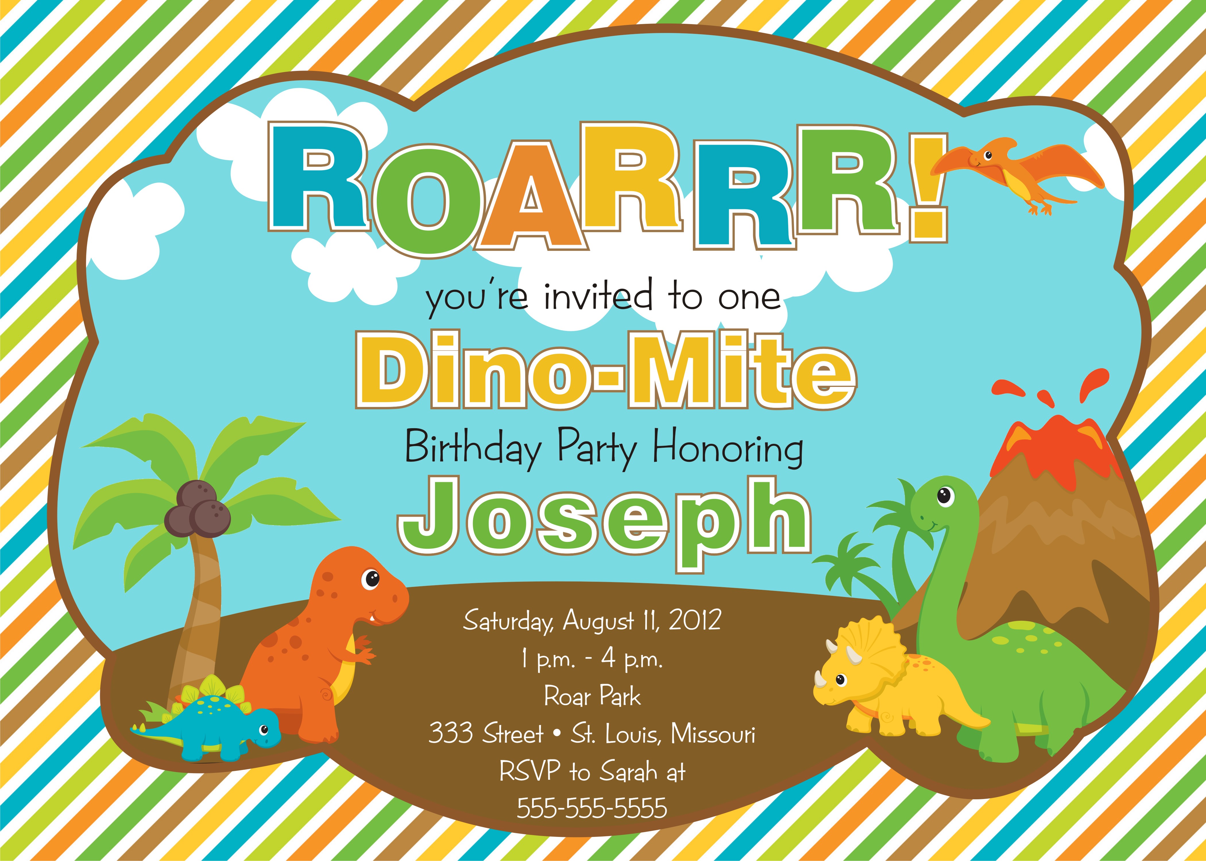 Dinosaur Invitation Template Free