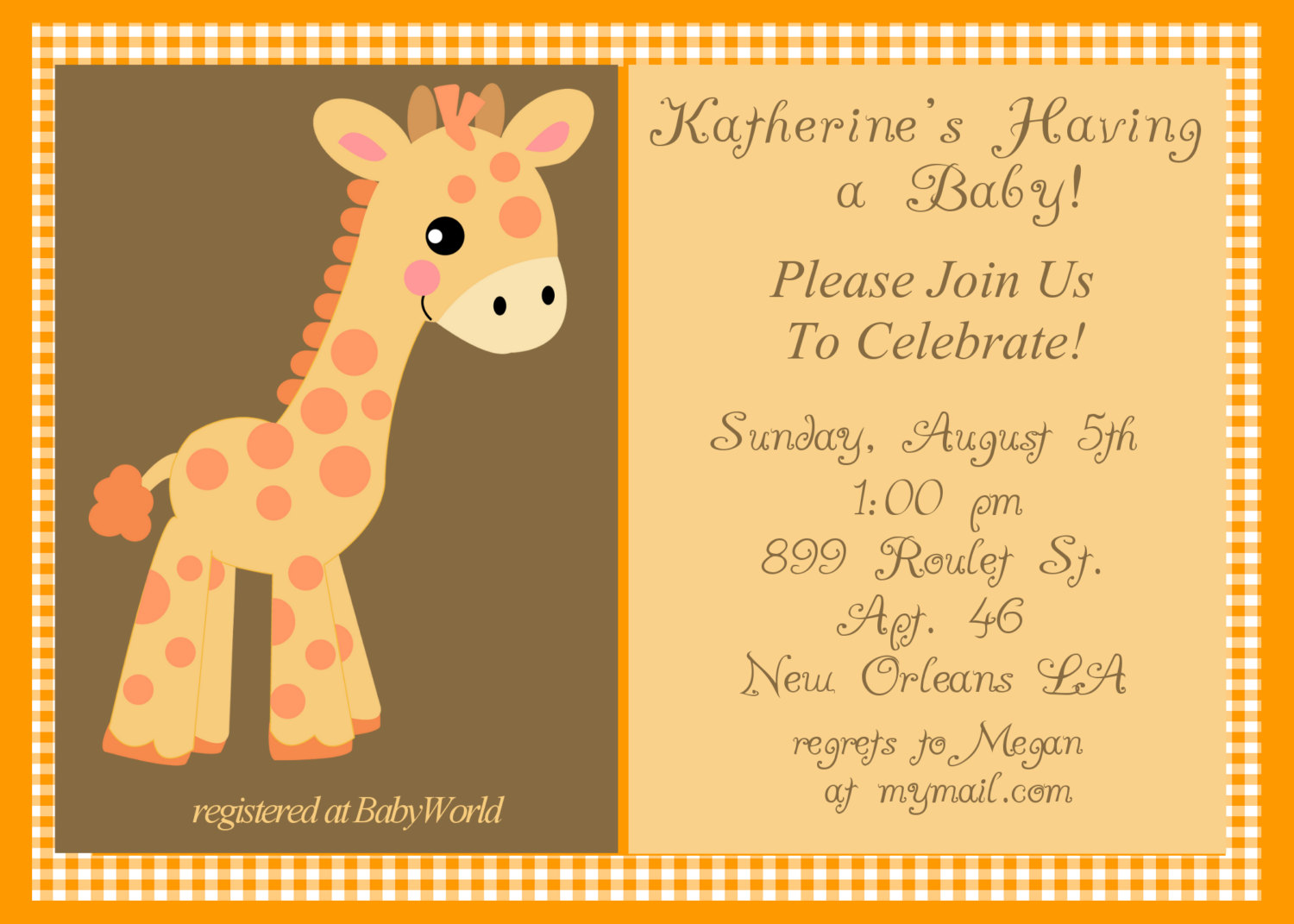 Giraffe Baby Shower Invitations | Dolanpedia