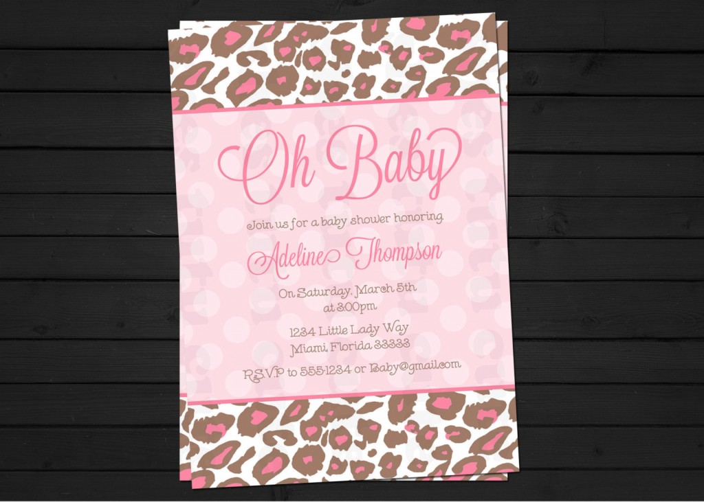 Cheetah Print Baby Shower Invitations | DolanPedia ...