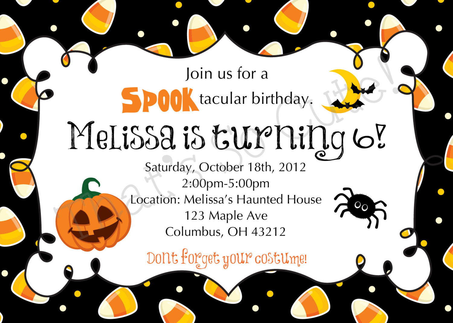 Halloween Themed Birthday Party Invitations Dolanpedia