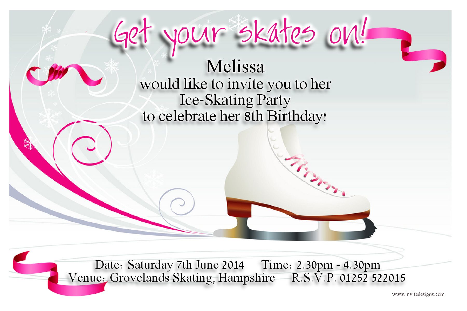 Ice Skating Birthday Party Invitations Dolanpedia