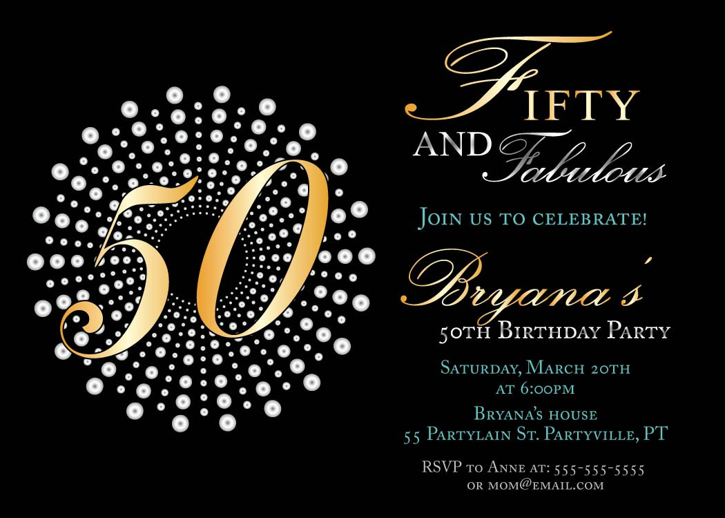 Elegant 50th Birthday Party Invitations Dolanpedia