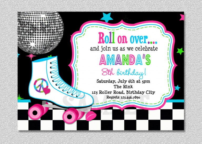 Free Printable Roller Skating Birthday Party Invitations Dolanpedia
