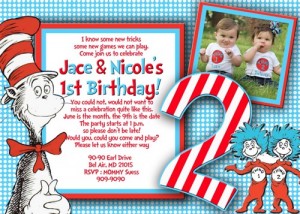 Thing 1 And Thing 2 Birthday Party Invitations | Dolanpedia