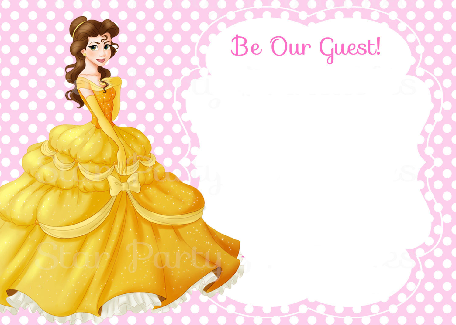 Free Printable Belle Beauty And The Beast Invitation Template Dolanpedia