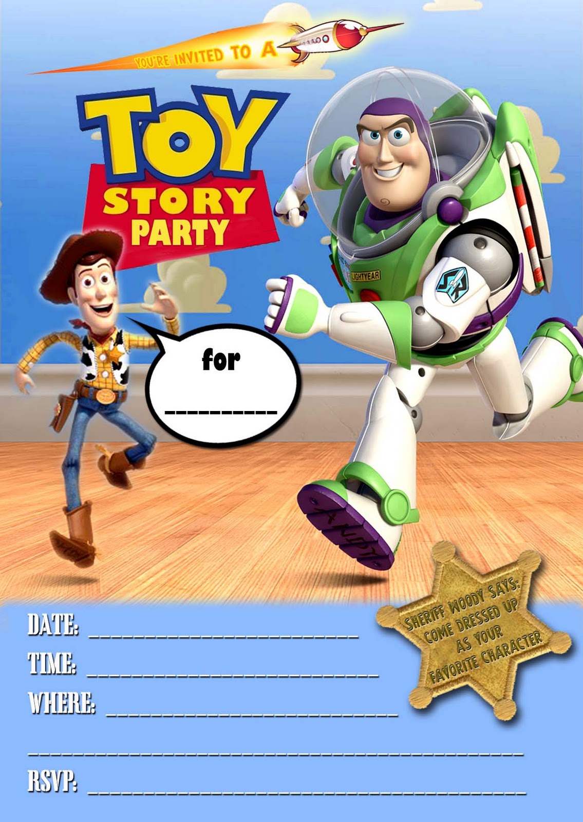 Toy Story Invites Templates Free