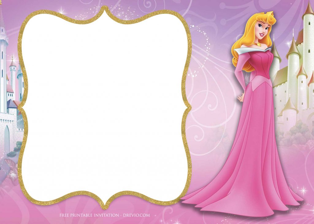 FREE Princess Aurora Birthday Invitation Template | Dolanpedia
