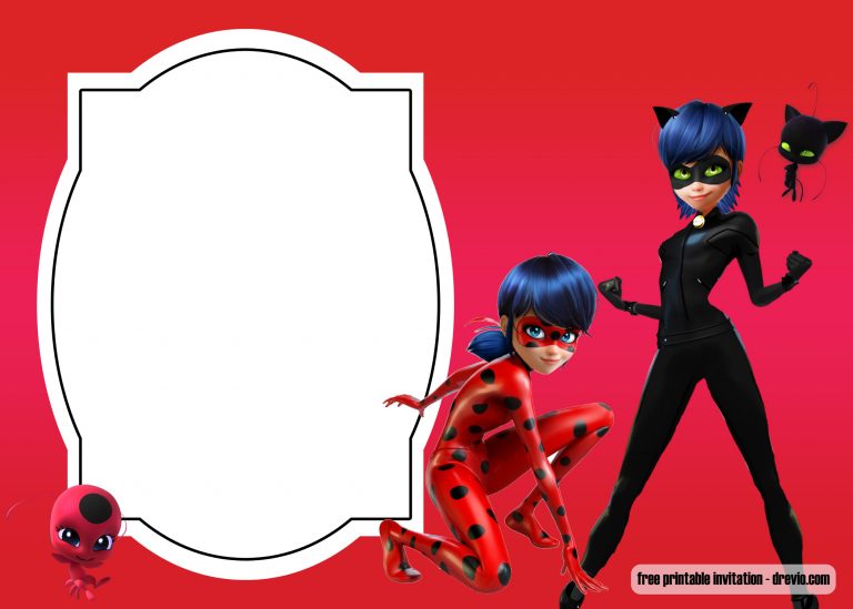 FREE Printable Miraculous Ladybug Invitation Templates | Dolanpedia