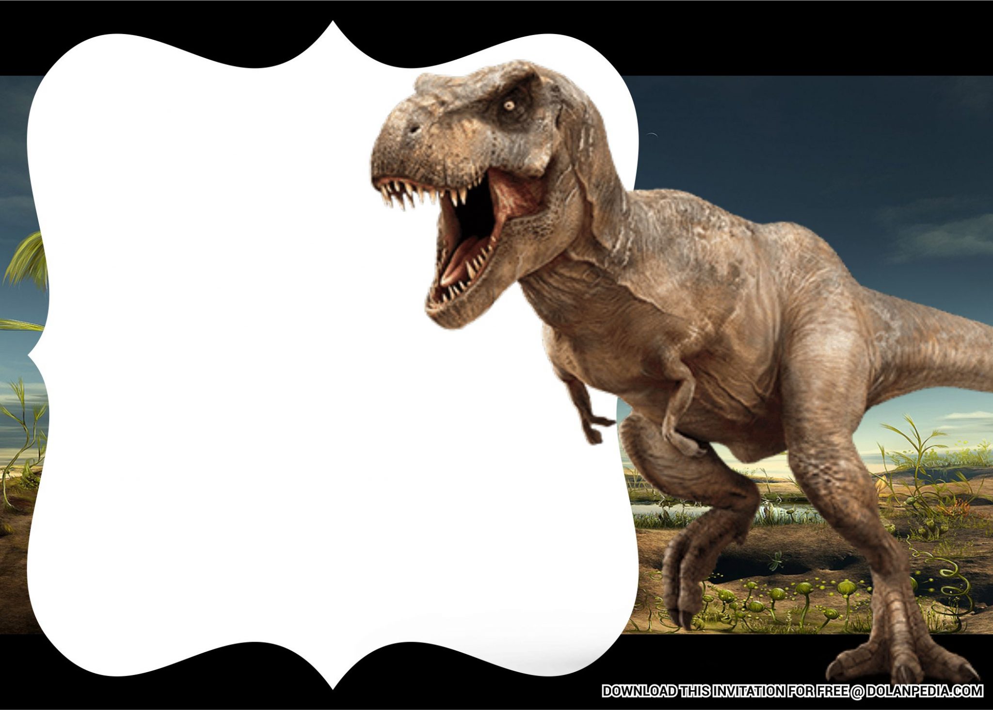 Free Printable Dinosaur Birthday Invitation Template