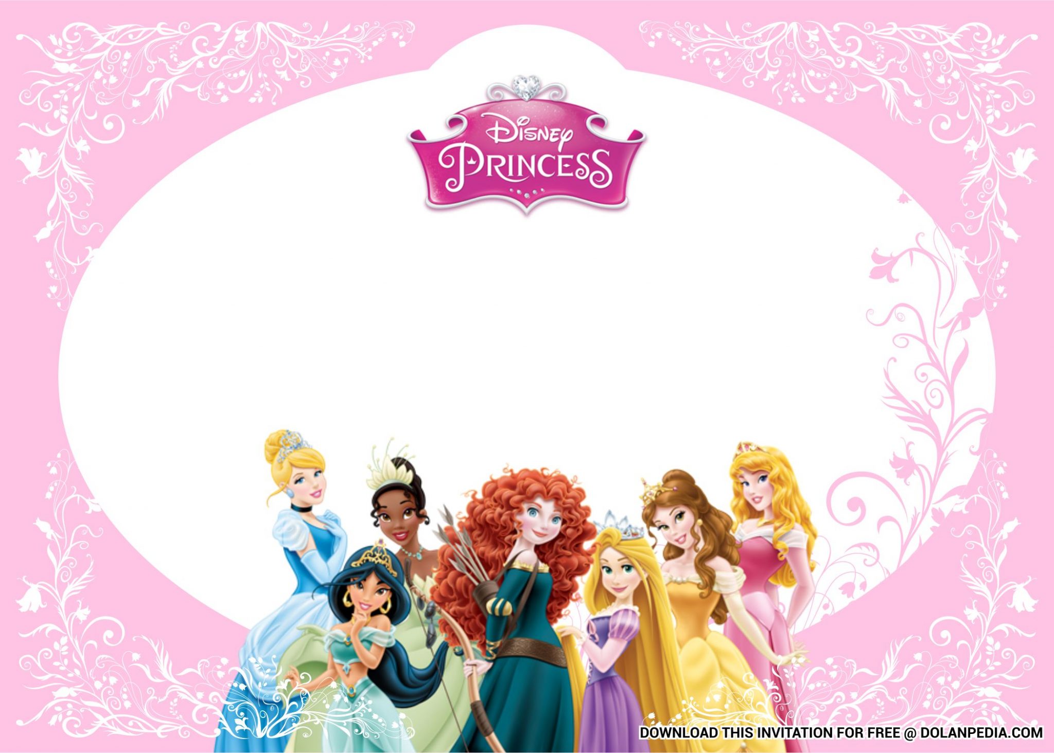(FREE Printable) – Cute Disney Princess Baby Shower Invitation ...