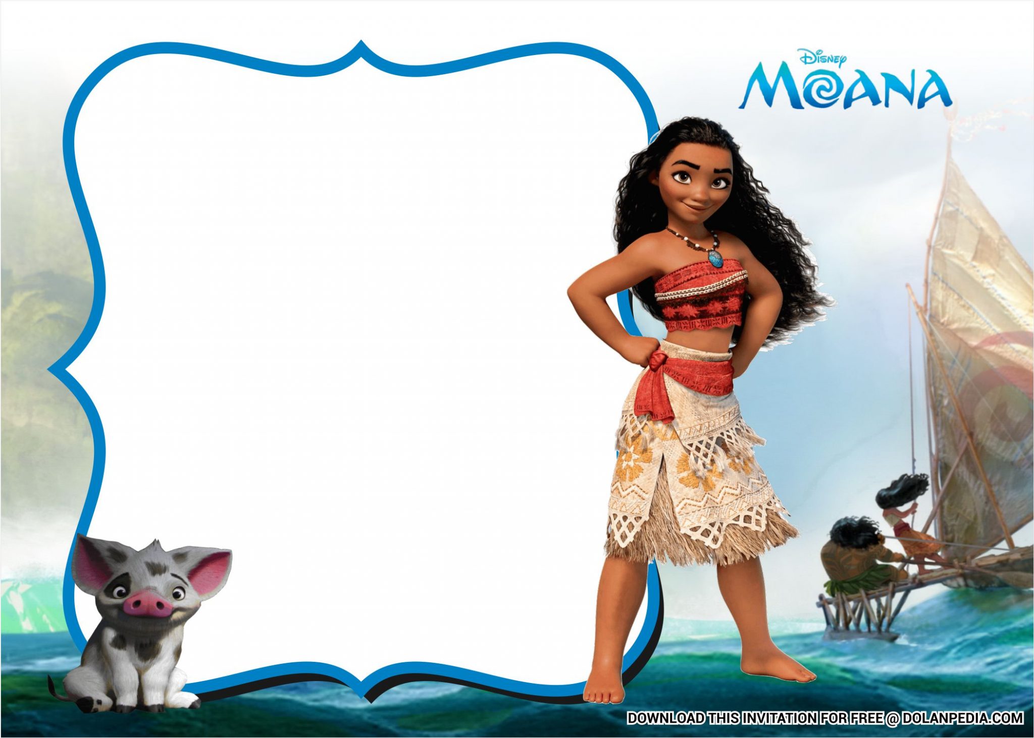 (FREE Printable) – Moana Birthday Party Invitation Templates | Dolanpedia