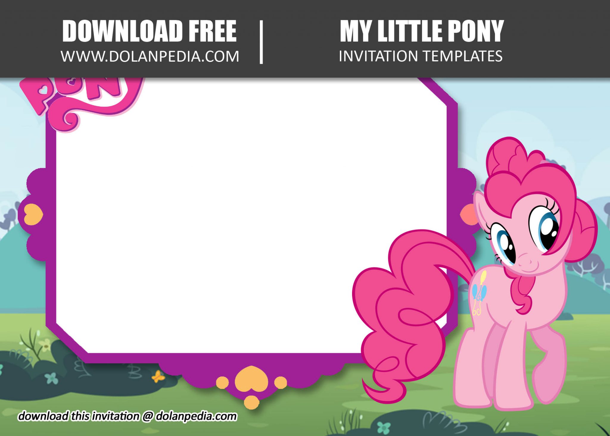 my little pony blank invitations