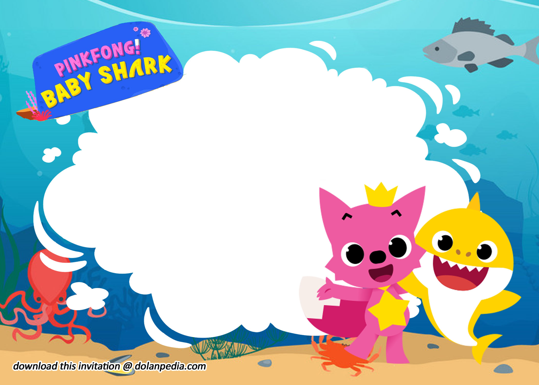  Free Printable Baby Shark Invitation Birthday Templates Dolanpedia
