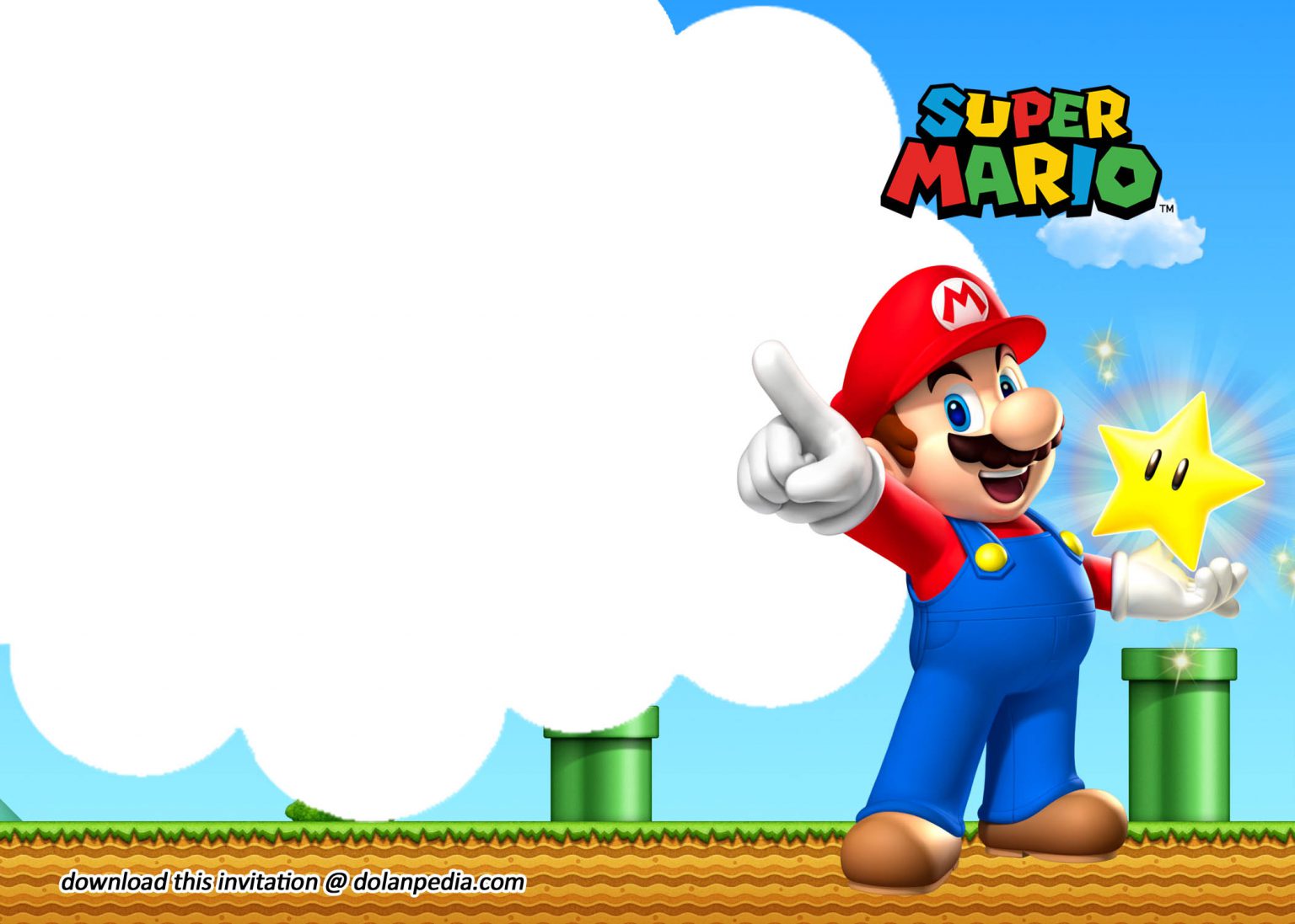 Free Printable Super Mario Invitation Templates Dolanpedia