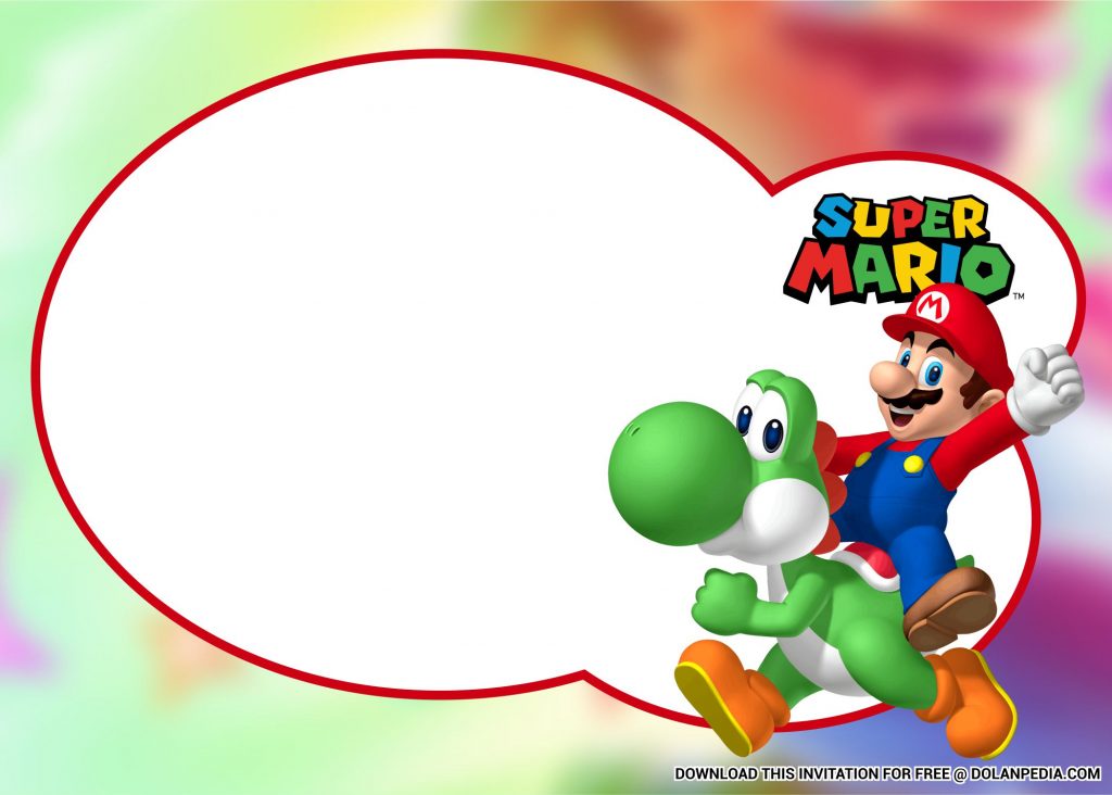 (free Printable) – Super Mario Invitation Templates 