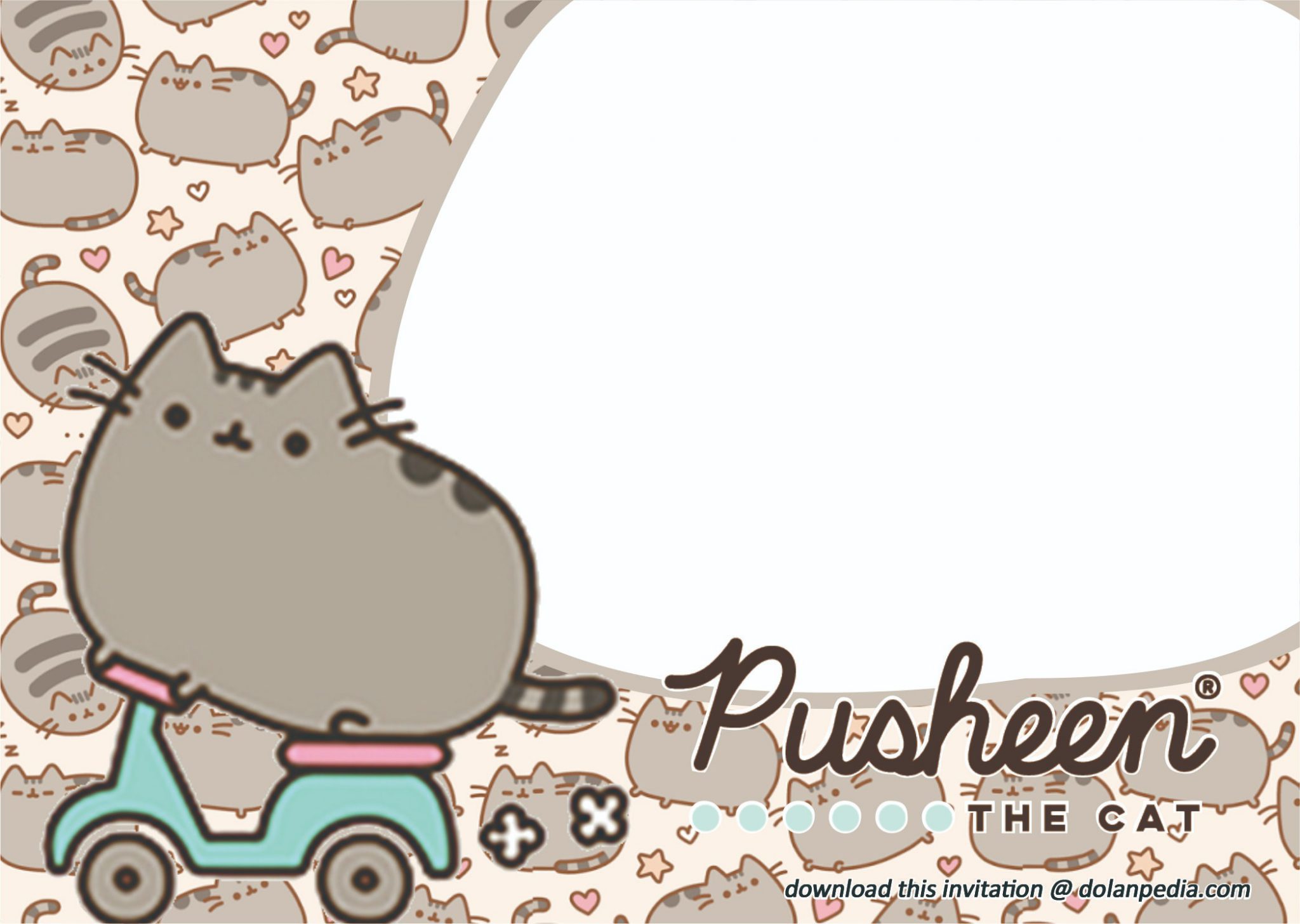 pusheen birthday invitation