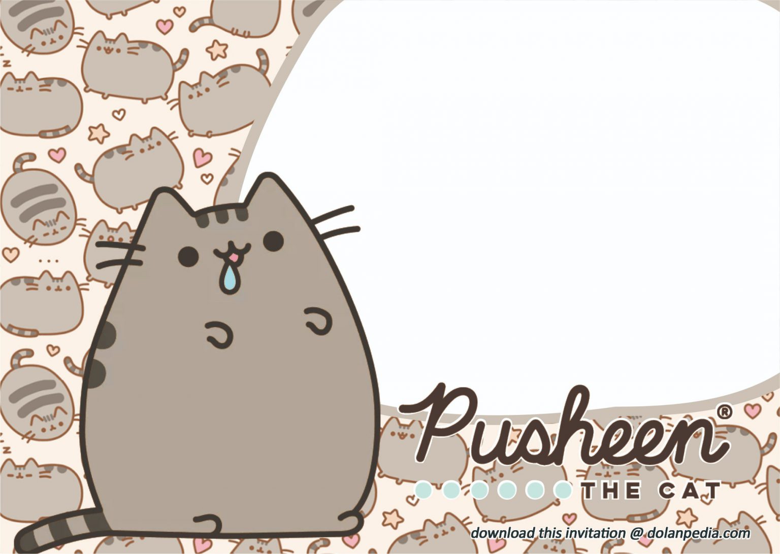 pusheen birthday invitation