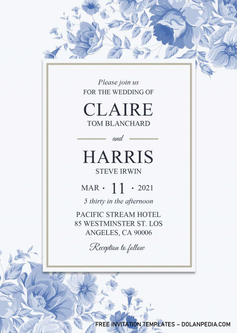 Modern Blue Invitation Templates – Editable With Microsoft Word 