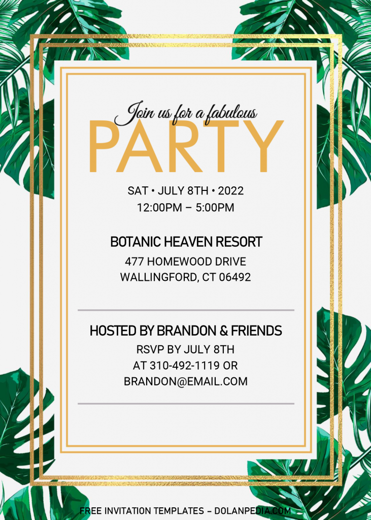 Summer Party Invitation Templates Editable Docx Dolanpedia