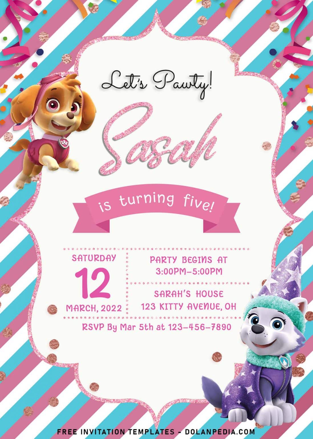 8+ Adorable Skye And Everest Paw Patrol Birthday Invitation Templates ...