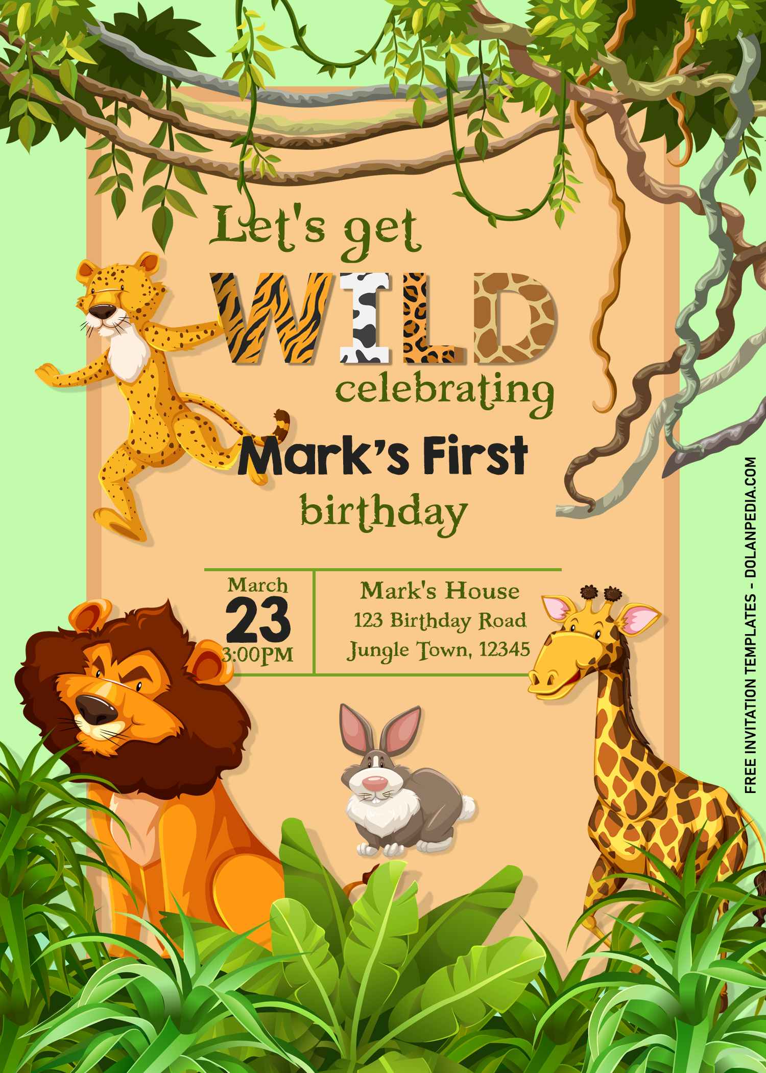 9 Awesome Jungle Themed Birthday Invitation Templates Dolanpedia