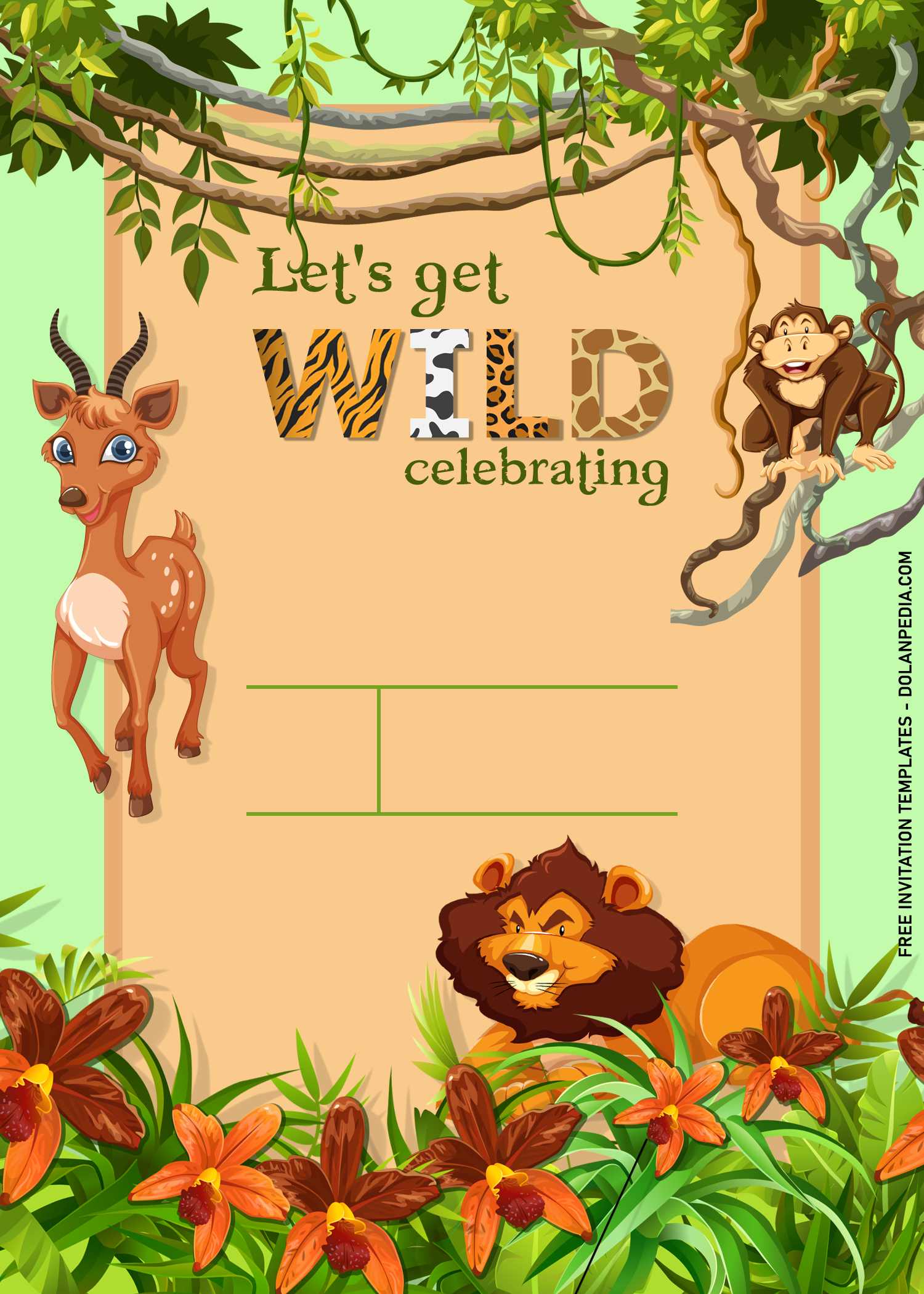 Free Printable Blank Safari Invitation Template Printable Word Searches