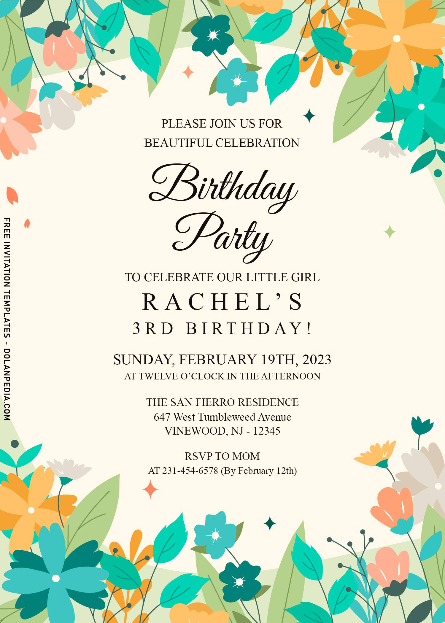 8+ Spring Flowers Birthday Invitation Templates For Your Memorable