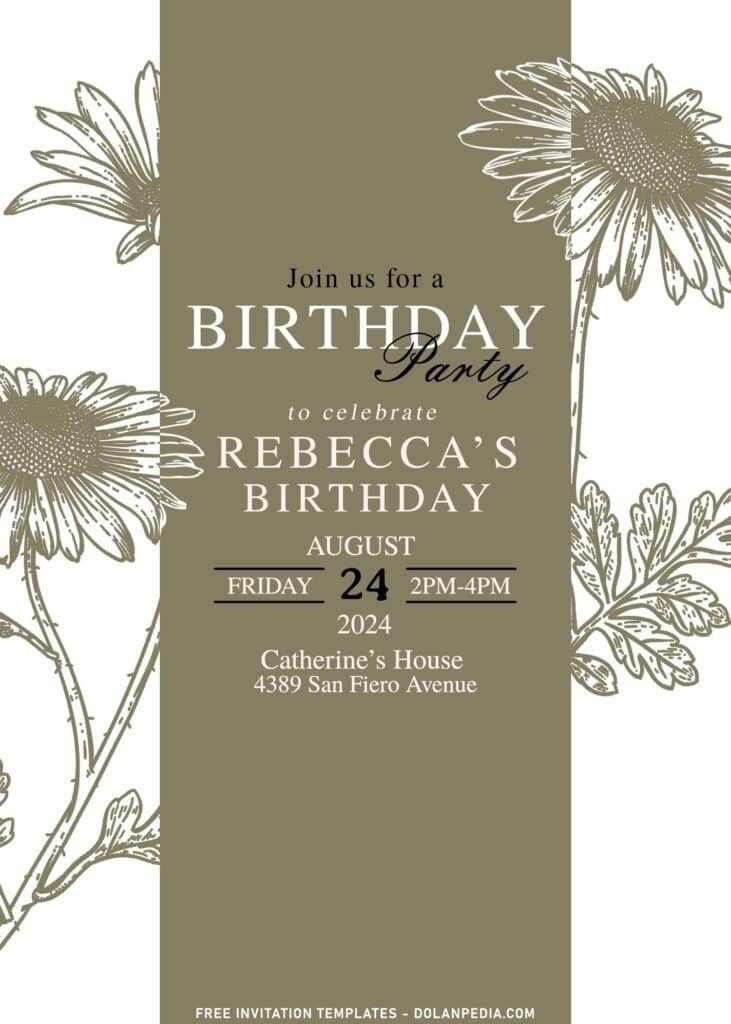 10+ Wildflower Greenery Birthday Invitation Templates