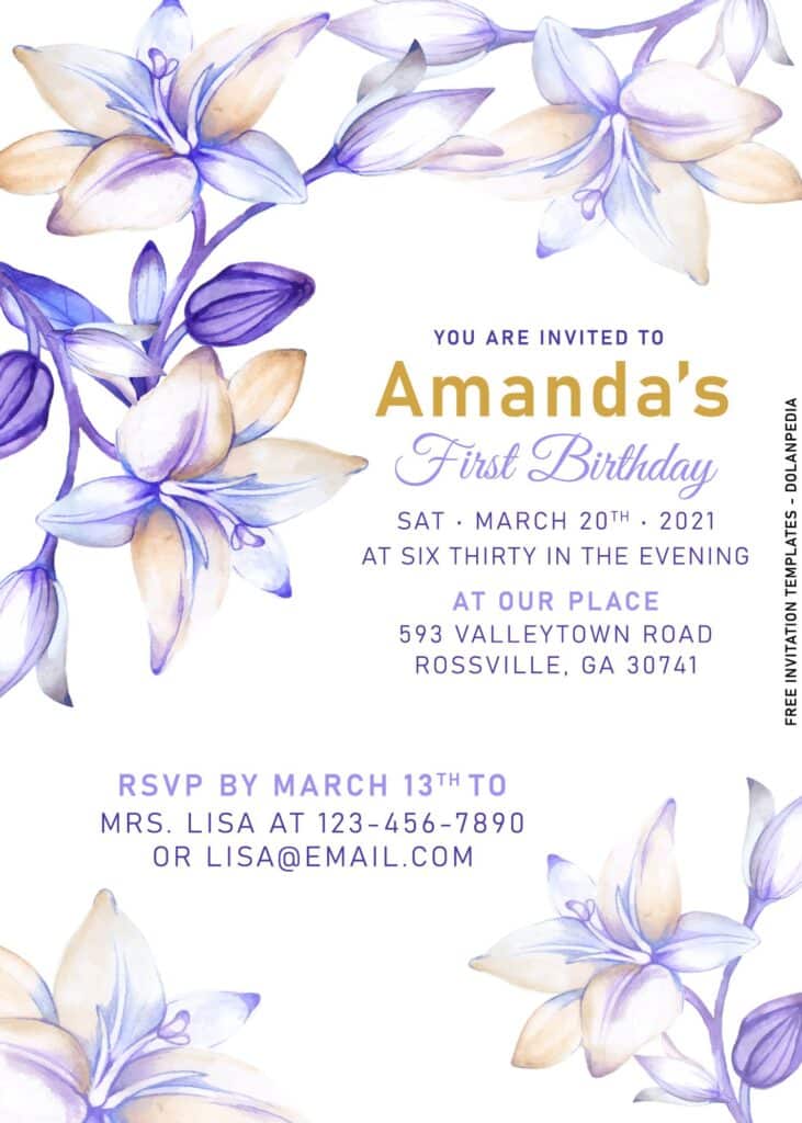 11+ Enchanting Blue Lily Birthday Invitation Templates