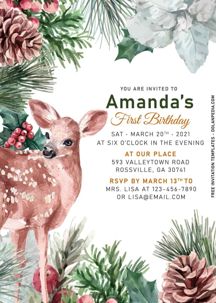 7+ Watercolor Winter Floral Birthday Invitation Templates