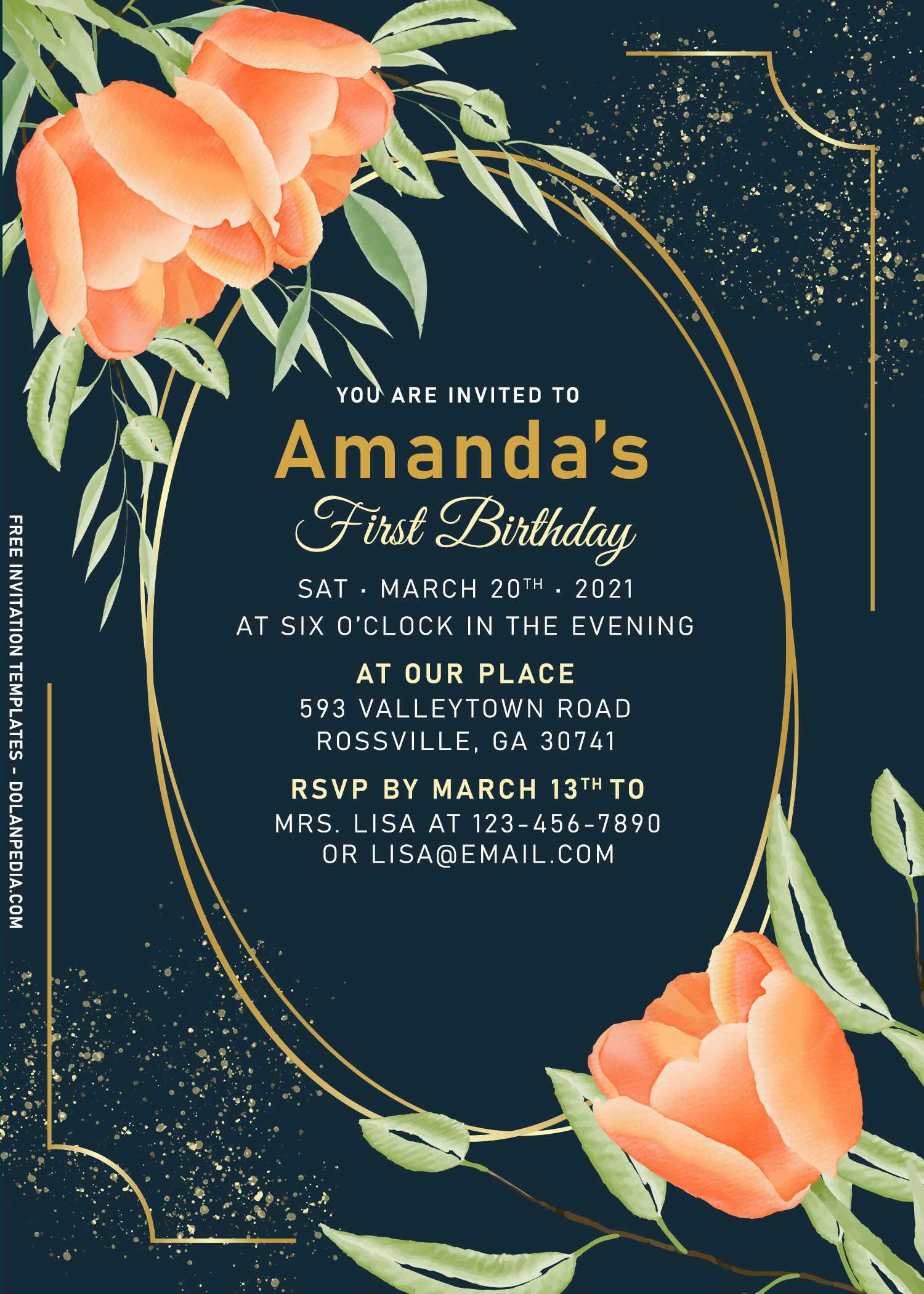 DesignWare Fresh Tulips Flower Party Invitations