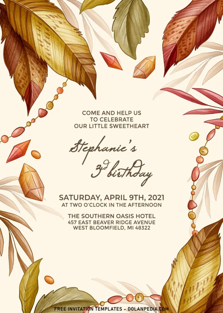 9+ Boho Feather And Greenery Birthday Invitation Templates