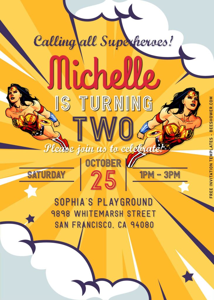 9+ Cute DC Superhero Girls Birthday Invitation Templates with 