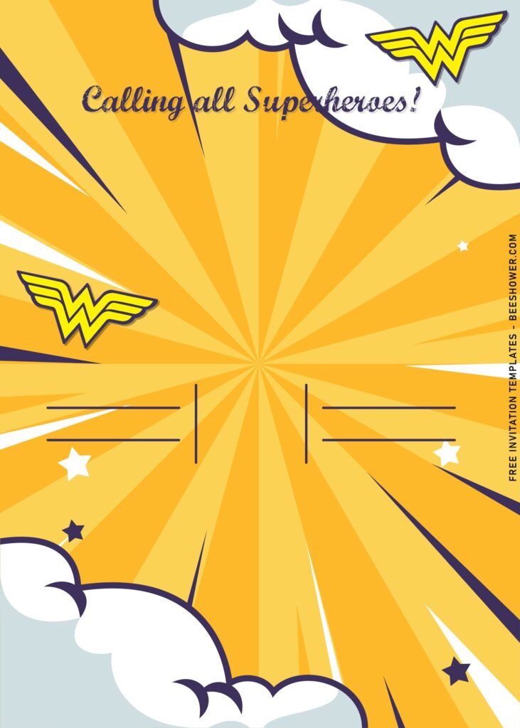 9+ Cute DC Superhero Girls Birthday Invitation Templates with Wonder Woman logo