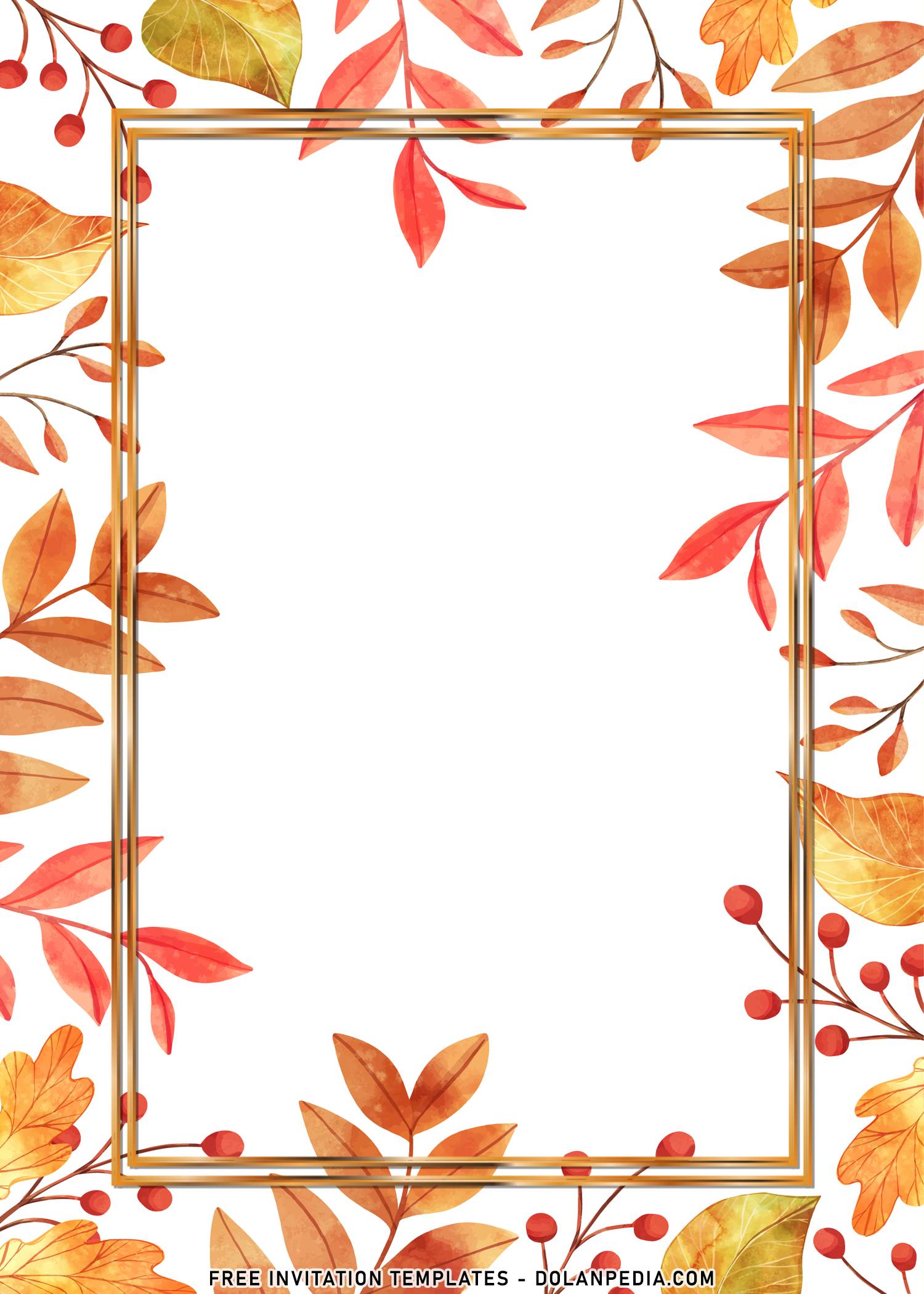 11+ Watercolor Autumn Leaves Birthday Invitation Templates | Dolanpedia ...