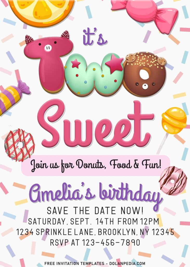 7+ Two Sweet Party Invitation Templates For Your Little Girl's Birthday