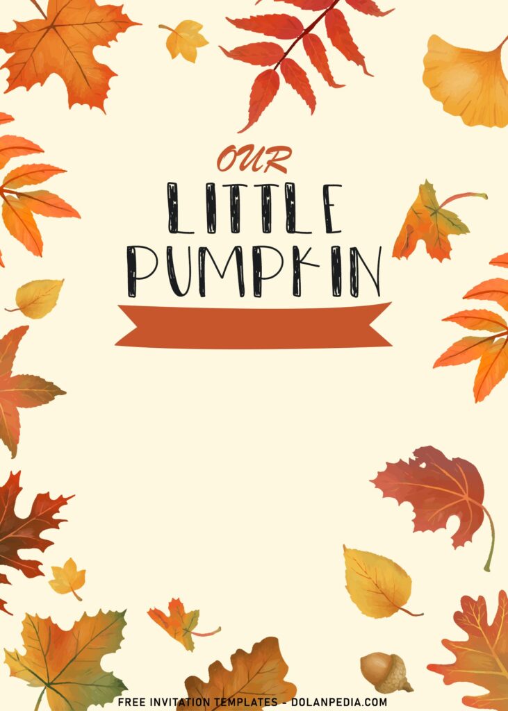 7+ Adorable Little Pumpkin First Birthday Invitation Templates with cute little red ribbon