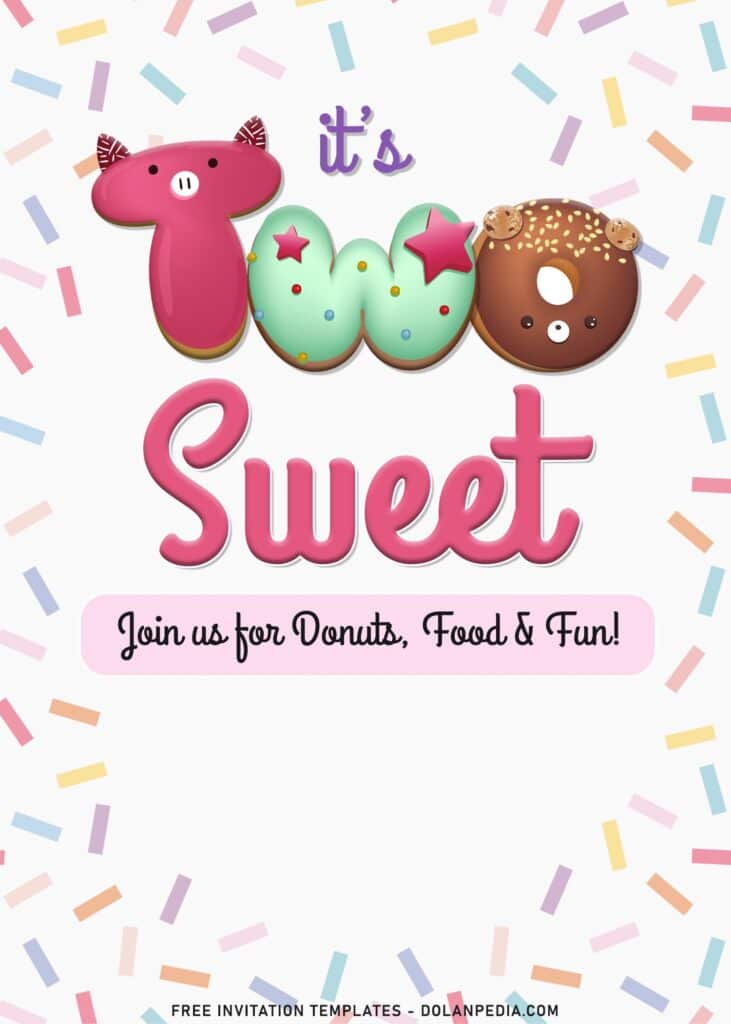 7+ Two Sweet Party Invitation Templates For Your Little Girl's Birthday with colorful Choco sprinkles