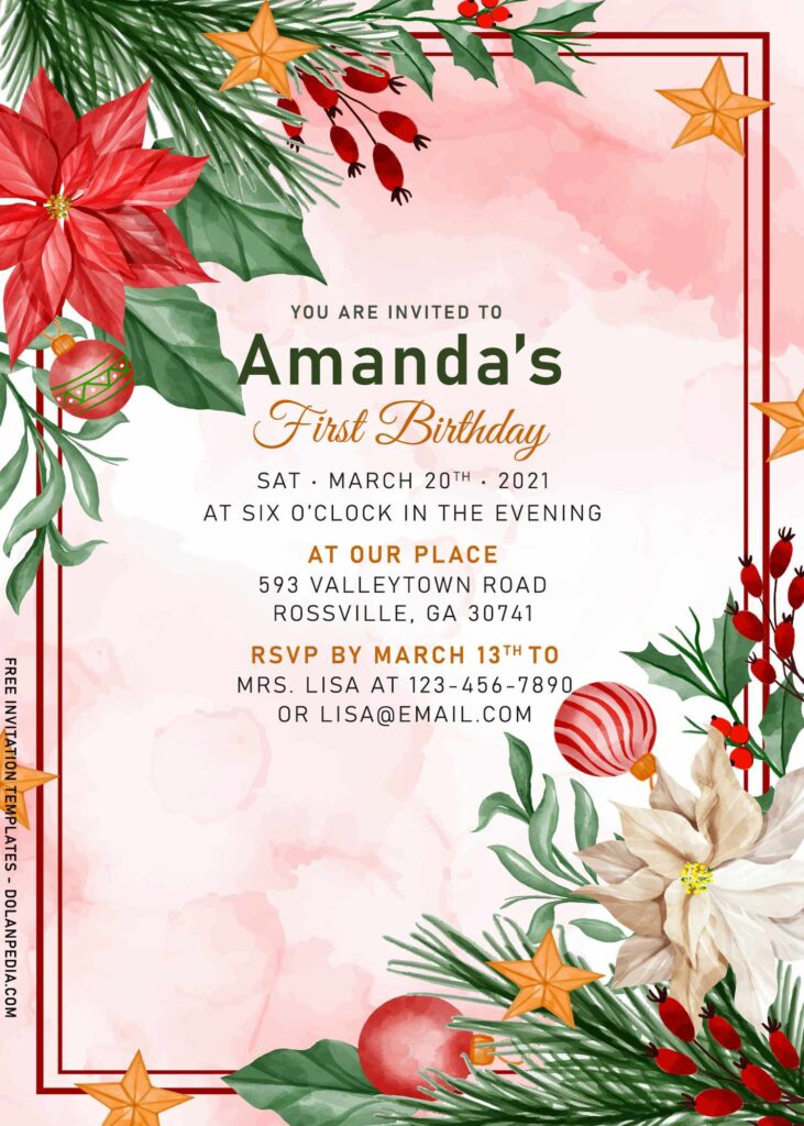 8+ Christmas Winter Floral Invitation Templates