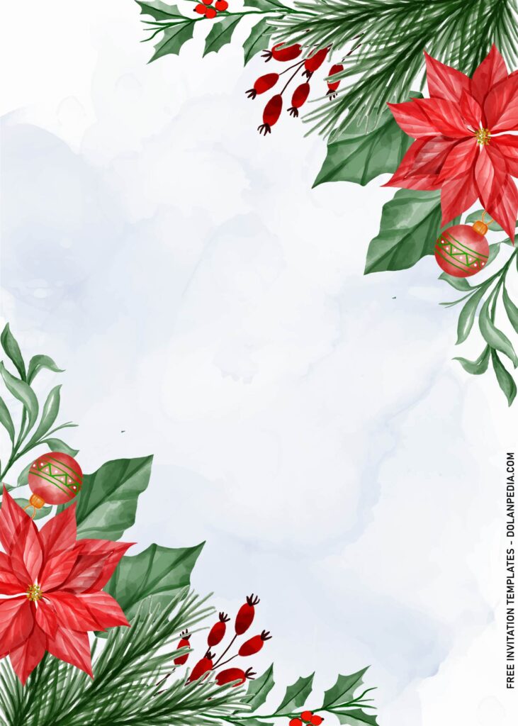 8+ Christmas Winter Floral Invitation Templates with snapdragon flowers