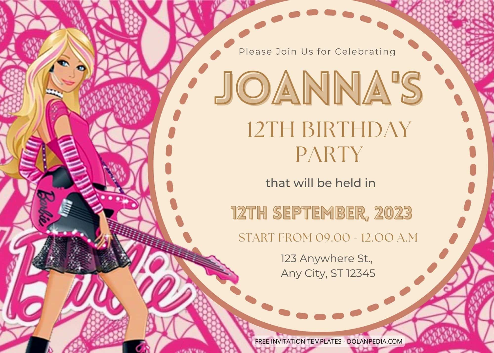 10+ Pink Barbie Birthday Invitation Templates